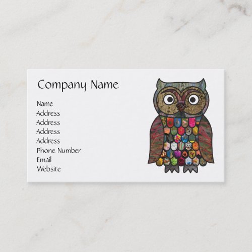 Patchwork Owl Business Card Template