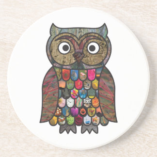 Patchwork Owl Sandstone Coaster
