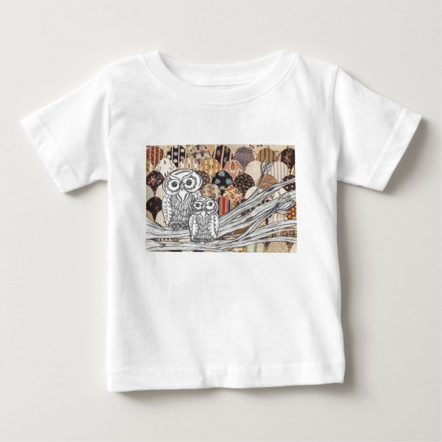 Patchwork Owls 2 Baby T-Shirt (Front)