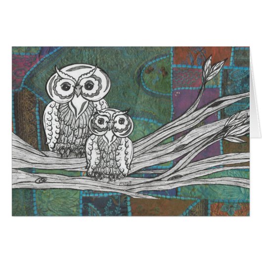Patchwork Owls Cards (Front Horizontal)