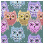 Patchwork Owls Fabric