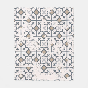 Patchwork Past: Vintage Attrition Effect Fleece Blanket
