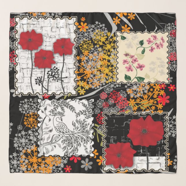 Patchwork patchwork quilting handmade folk ethno b scarf (Front)