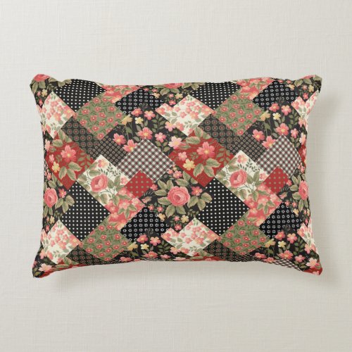 Patchwork Pattern Flowers Polka Dot Geometric Plai Accent Pillow