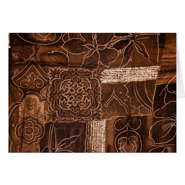 Patchwork Pattern, Patchwork Background, Brown Cards (Front Horizontal)