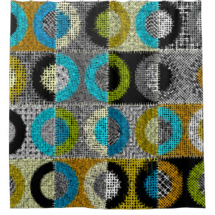 Patchwork pattern, rough canvas imitation. shower curtain