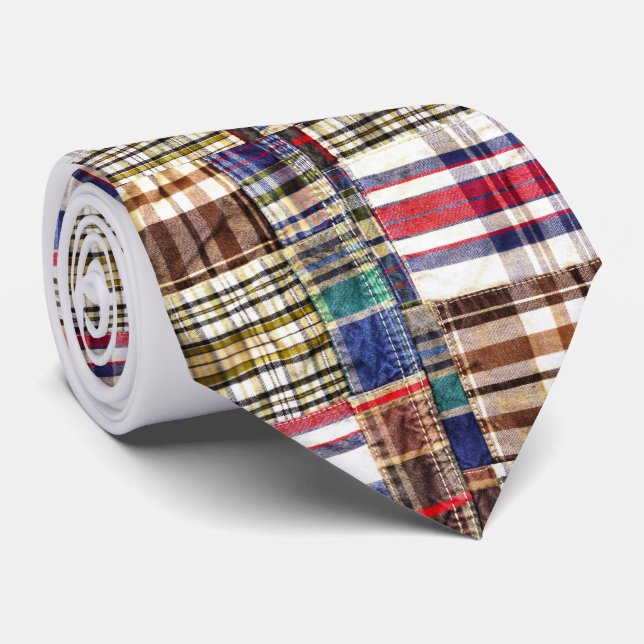 Patchwork Plaid / Tartan Tie (Rolled)