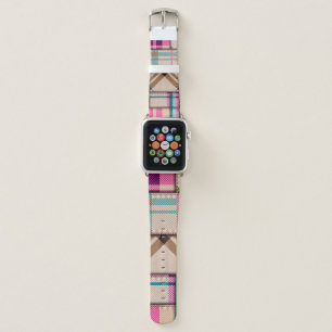 Patchwork Plaid, Vintage Seamless Background. Apple Watch Band