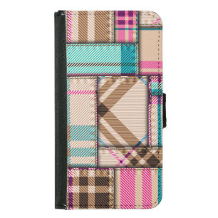 Patchwork Plaid, Vintage Seamless Background. Samsung Galaxy S5 Wallet Case