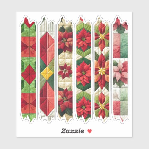 Patchwork Poinsettia Washi Tape Scrapbook Stickers