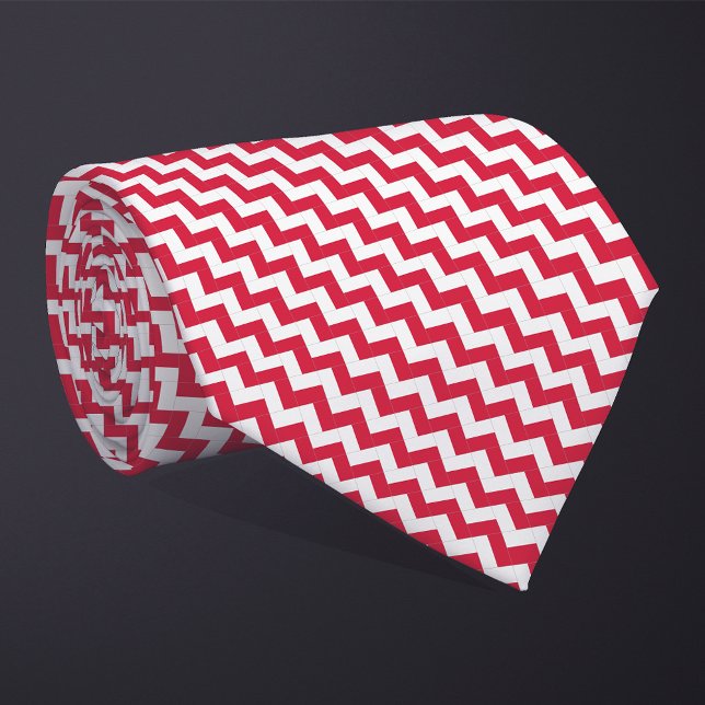 Patchwork Poland Flag Pattern  Neck Tie (Creator Uploaded)