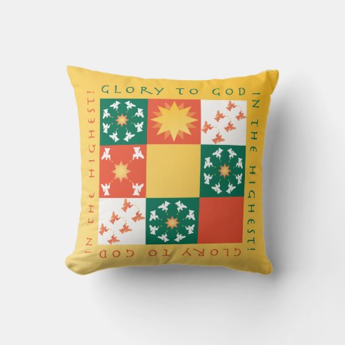 Patchwork Praise Christmas Pillow rv