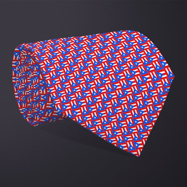 Patchwork Puerto Rico Flag Pattern  Neck Tie (Creator Uploaded)