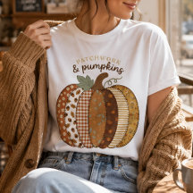Patchwork Pumpkin Fall Graphic Cozy Autumn Harvest