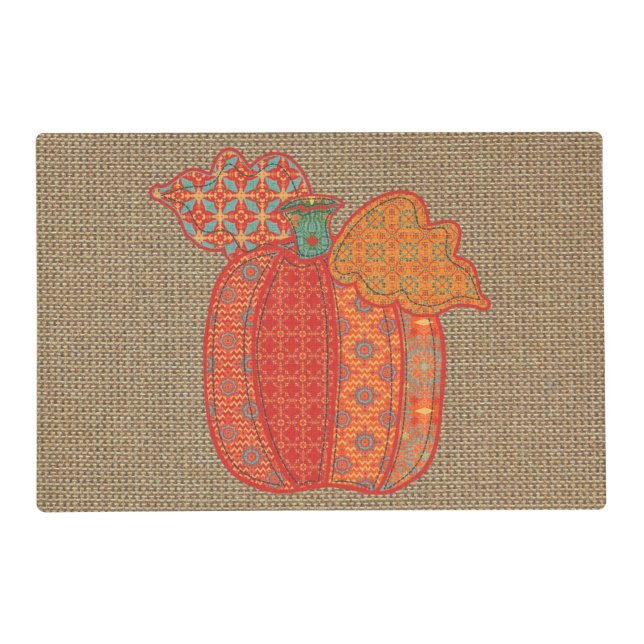 Patchwork Pumpkin Thanksgiving Placemat (Front)