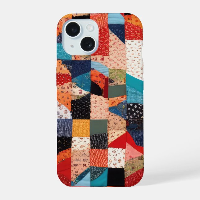 Patchwork Quilt Abstract Pattern Iphone Case (Back)