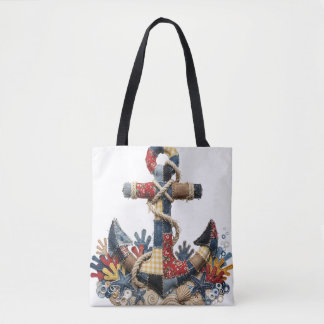 Patchwork Quilt Anchor Tote Bag