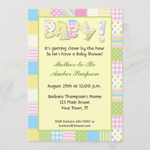 Patchwork Quilt Baby Shower Invitation