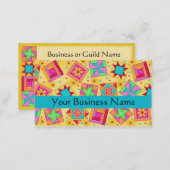 Patchwork Quilt Block Art Yellow Business Card (Front/Back)