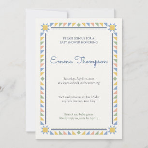 Patchwork Quilt Block Baby Shower Invitation