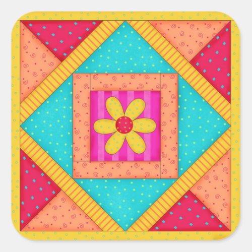 Patchwork Quilt Block Sticker