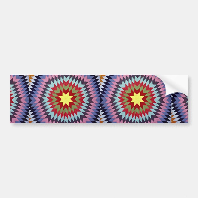 Patchwork quilt bumper sticker (Front)