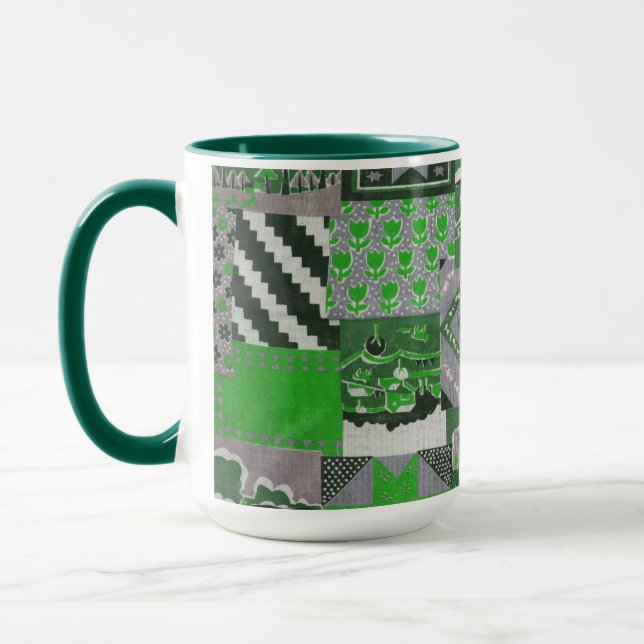Patchwork Quilt Ceramic Mug (Left)