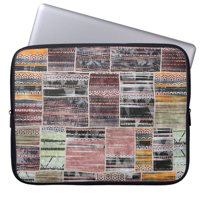 Patchwork Quilt Collage Seamless Print. Laptop Sleeve (Front)