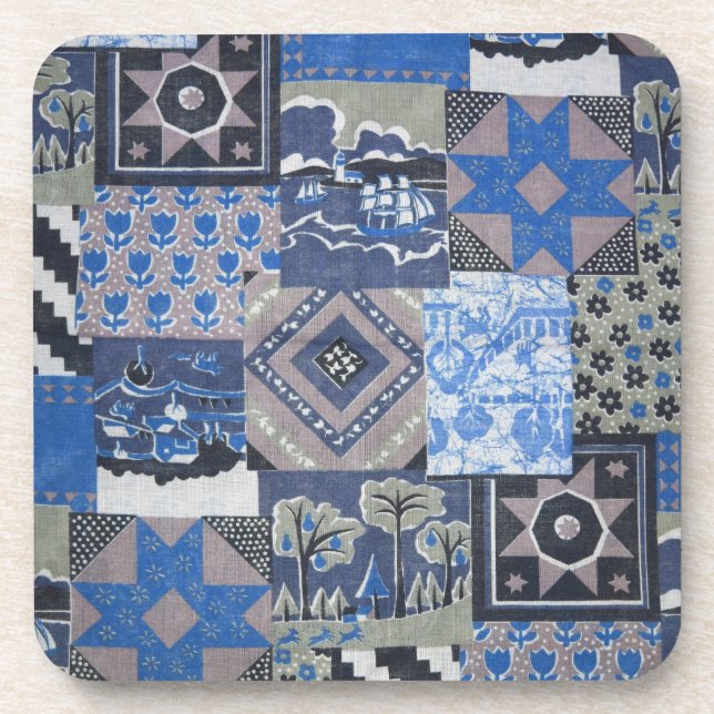 Patchwork Quilt Cork Coaster (Front)