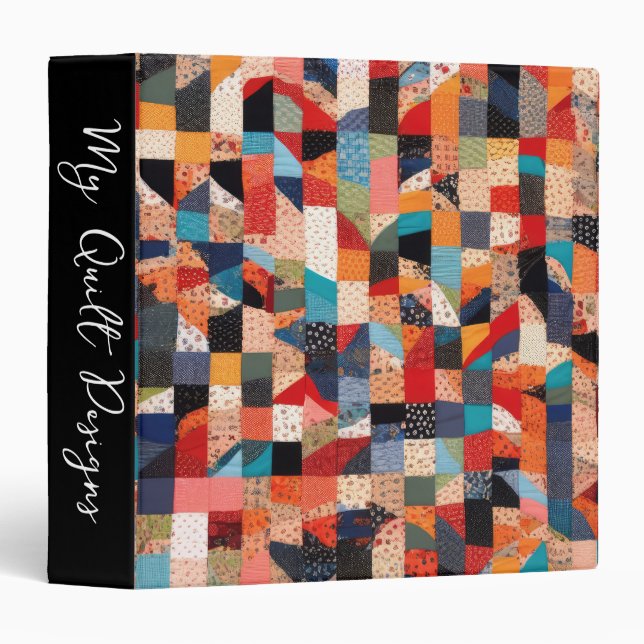 Patchwork Quilt Design 3 Ring Binder (Front/Spine)