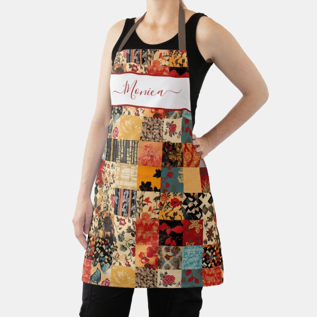 Patchwork Quilt Effect Apron (Insitu)