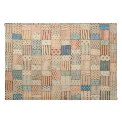 Patchwork quilt in muted colors cloth placemat