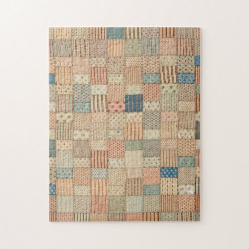 Patchwork quilt in muted colors jigsaw puzzle