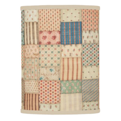Patchwork quilt in muted colors lamp shade