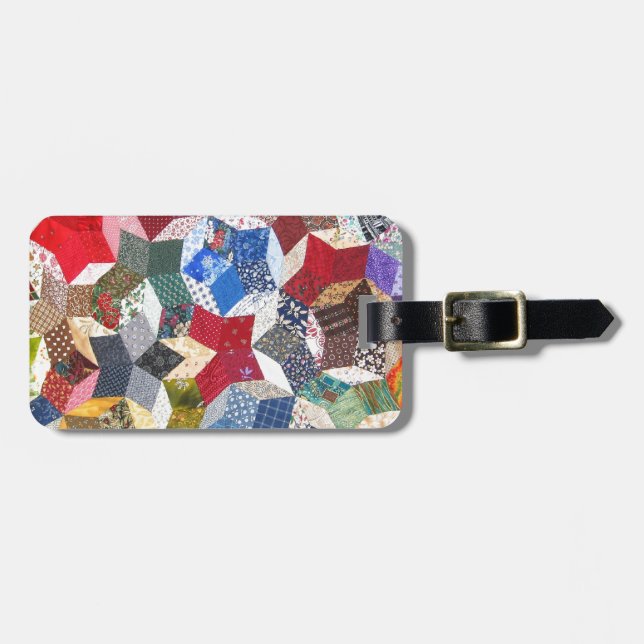 Patchwork Quilt Luggage Tag (Front Horizontal)