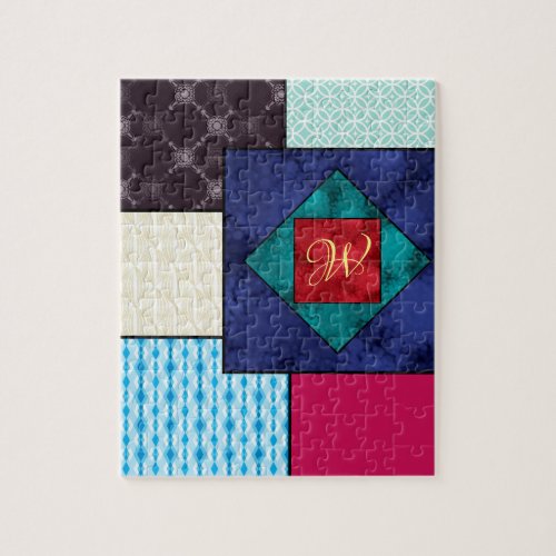 Patchwork Quilt Monogram Jigsaw Puzzle