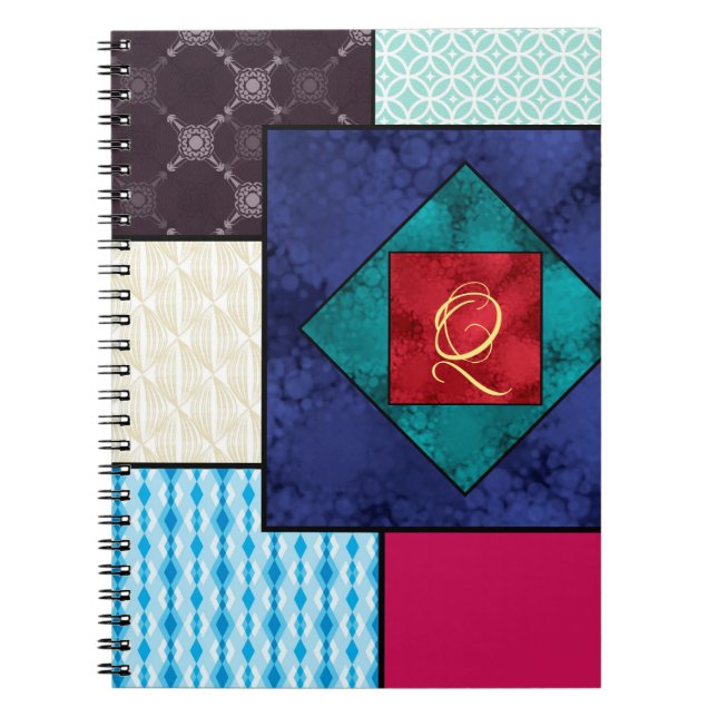 Patchwork Quilt Monogram Notebook (Front)