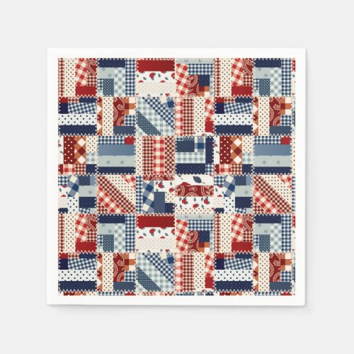 Patchwork Quilt Multicolored Gingham Napkins