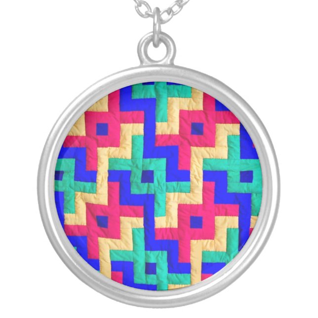 Patchwork Quilt Necklace (Front)