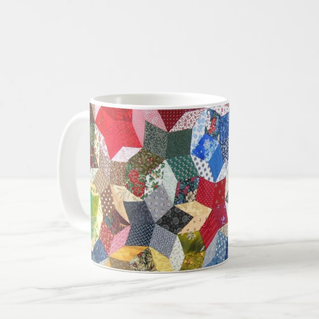 Patchwork Quilt Pattern Coffee Mug (Front Left)