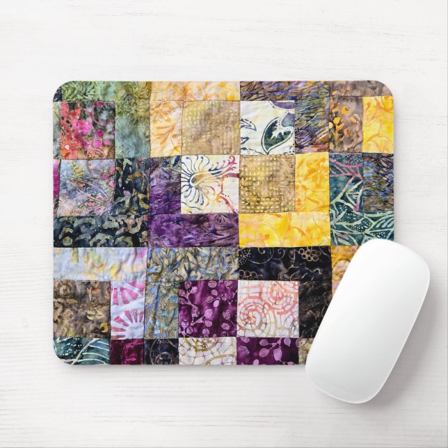 Patchwork Quilt Pattern Mouse Pad (With Mouse)