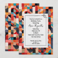 Patchwork Quilt Pattern With Needle Birthday Party