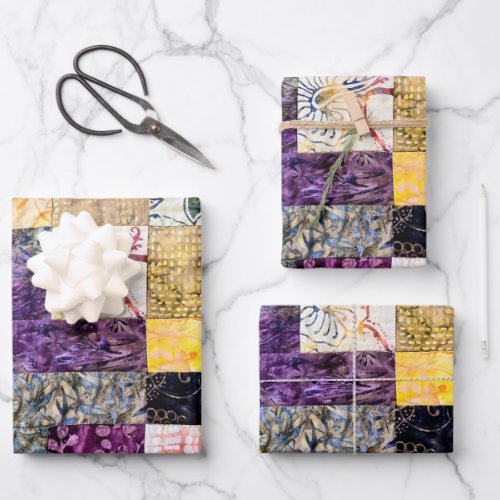 Patchwork Quilt Pattern Wrapping Paper Sheets