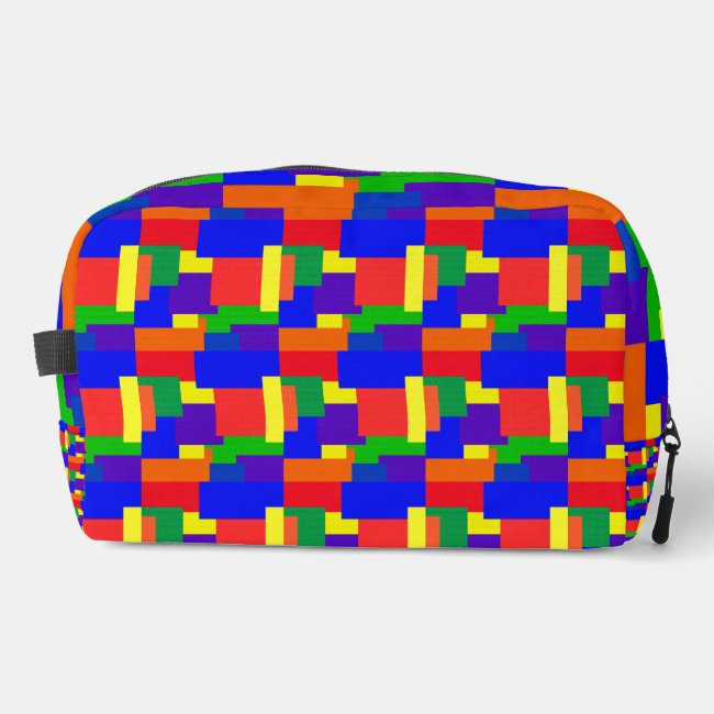 Patchwork Quilt Rainbow Abstract Dopp Kit