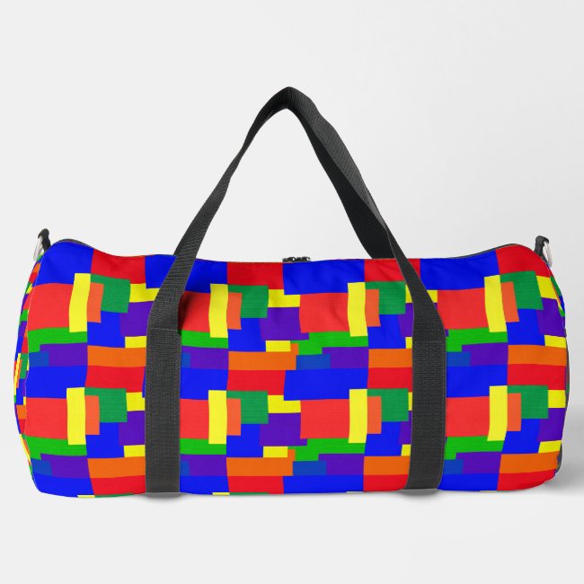 Patchwork Quilt Rainbow Abstract Duffel Bag