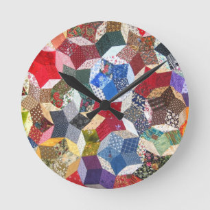 Patchwork Quilt Round Clock