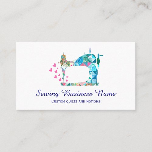 Patchwork Quilt Sewing Machine Business Card