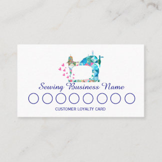 Patchwork Quilt Sewing Machine Loyalty Card