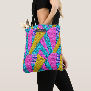 Patchwork Quilt Shapes Boho Trompe L'oeil Tote Bag