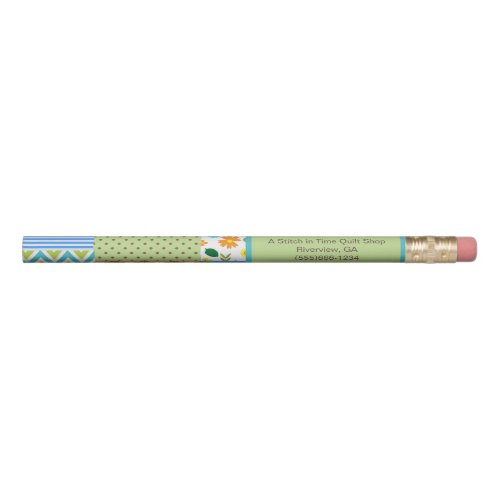 Patchwork Quilt Shop Company Name Promotional Pencil